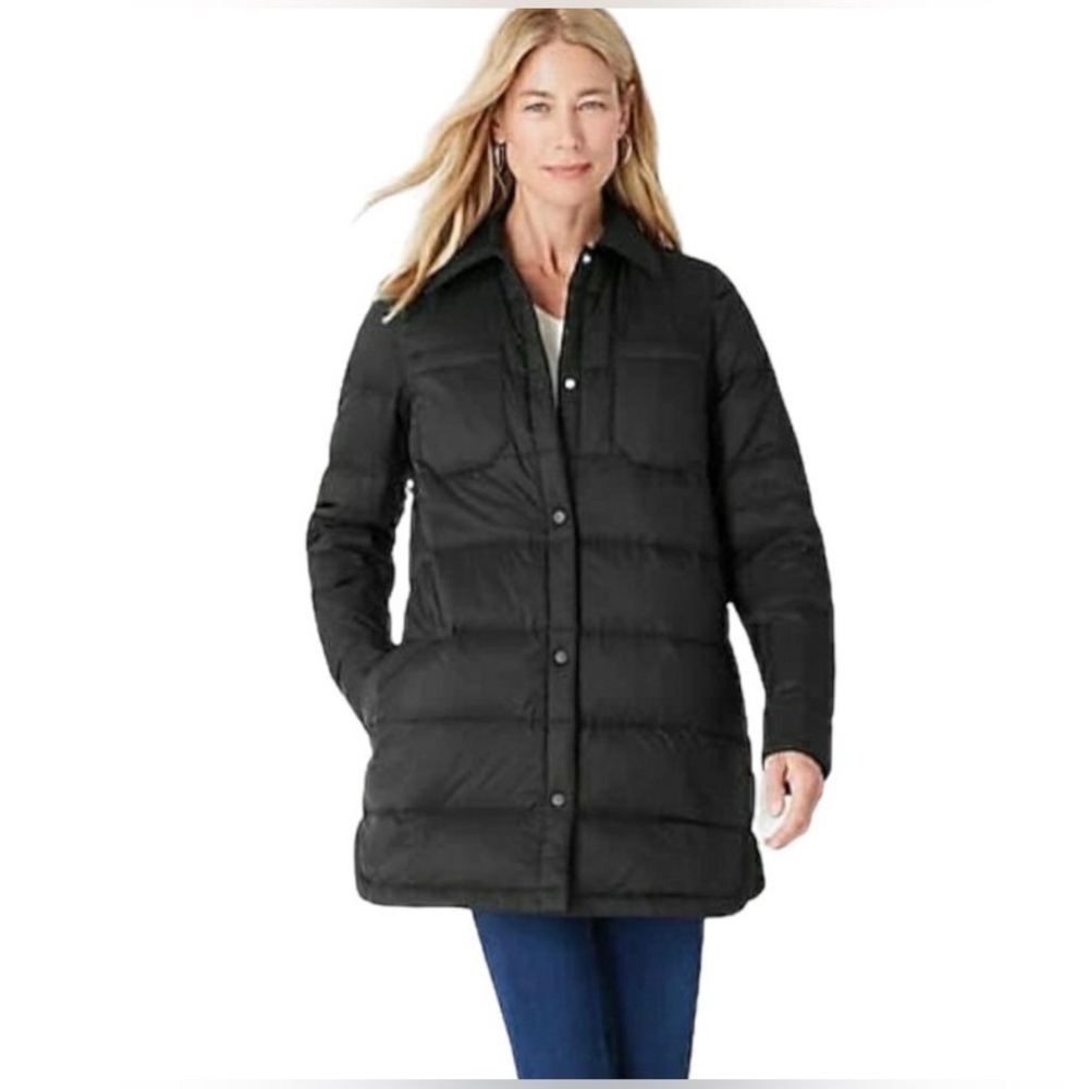 J. Jill Light & Lofty Black Puffer Down Coat
